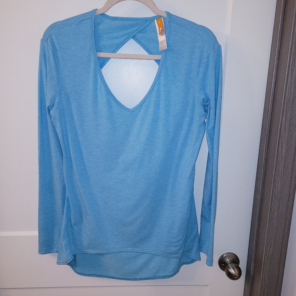 Lucy top, open back, long sleeve size small